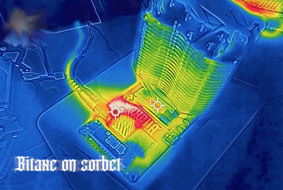 Bitaxe on Sorbet, high thermal conductivity