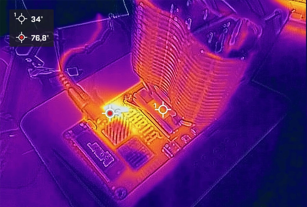 Alpenföhn® Blitzeis thermographic camera image on Bitaxe Supra