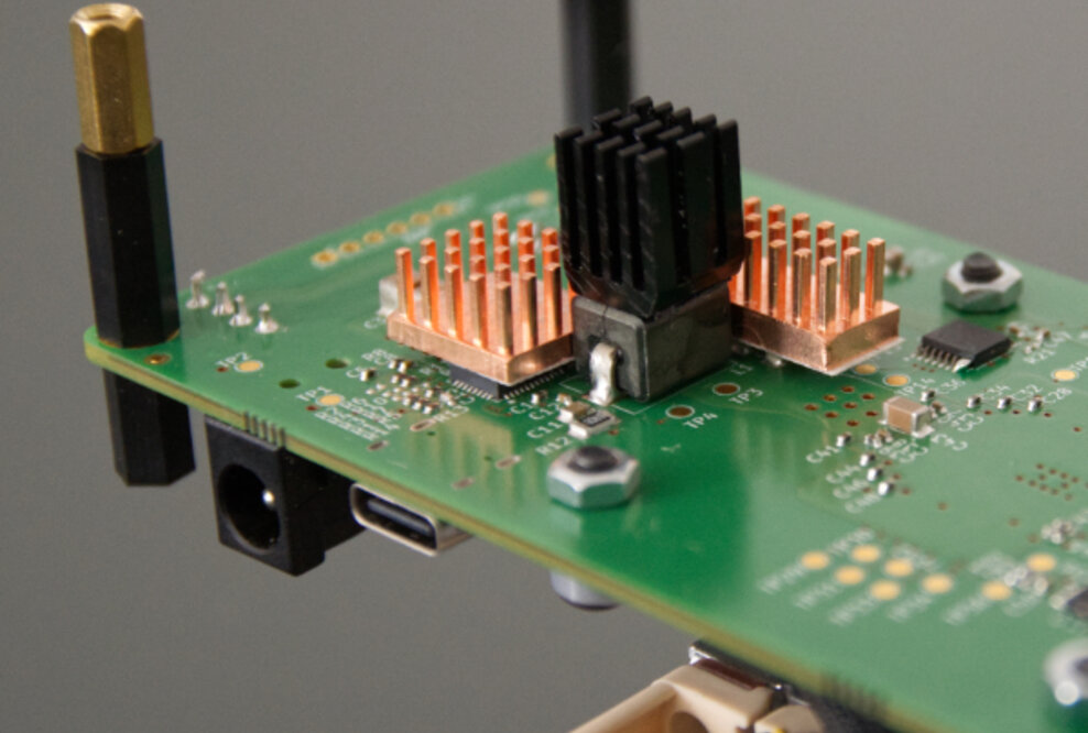 Heatsinks on PCB back, Bitaxe Gamma