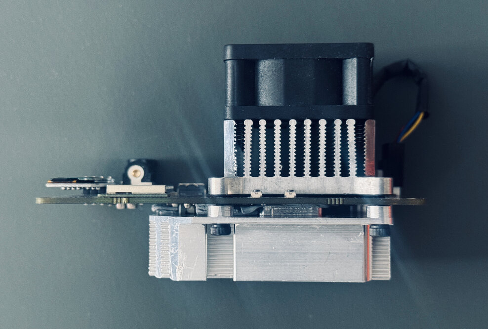 Bitaxe Gamma with a solid aluminum heat sink for the VREG