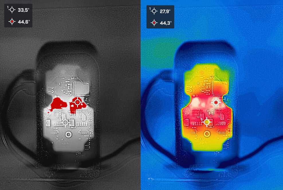 Thermal image of the Bitaxe GT, rear view