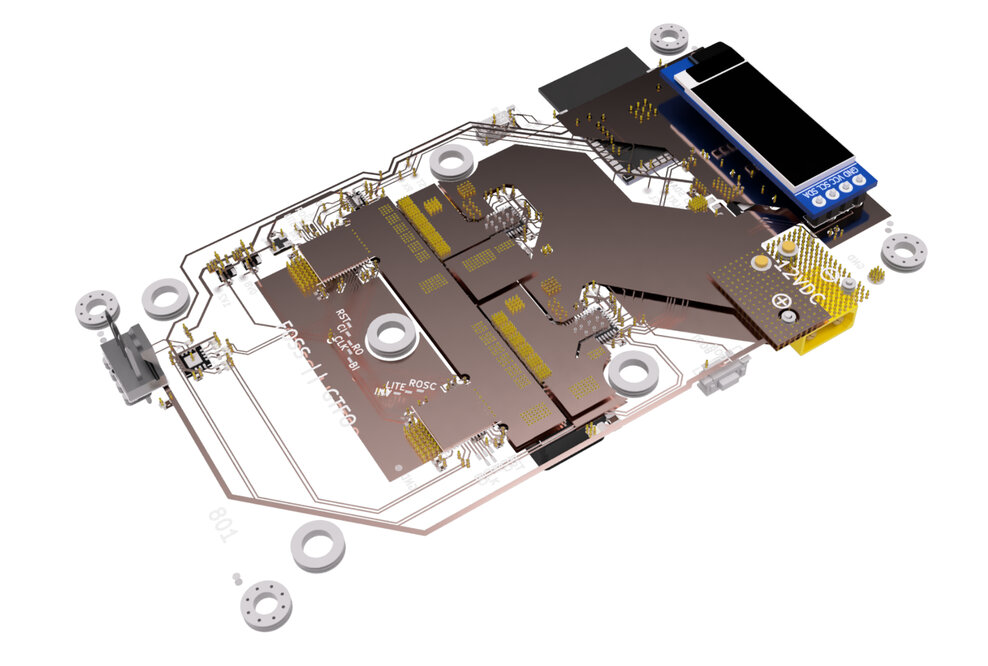 Exploded view of the copper traces in the Bitaxe GT